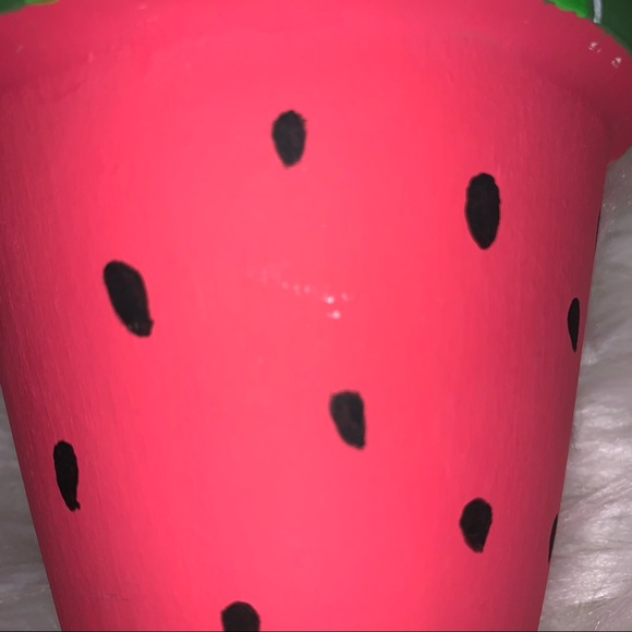 🎉HP!! 🍉NEW! Watermelon Hand Painted Flower Pot - Picture 8 of 15